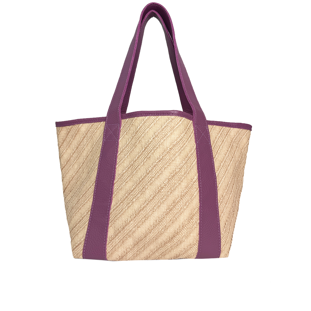 Gordes Tote in Raffia & Black Raspberry